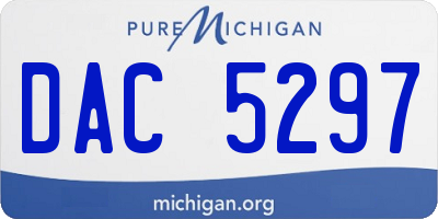 MI license plate DAC5297
