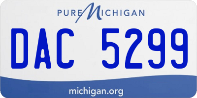 MI license plate DAC5299