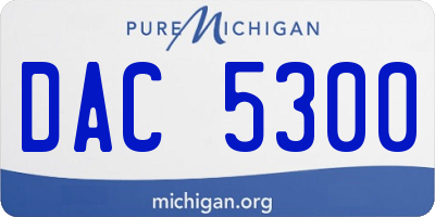 MI license plate DAC5300