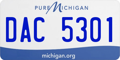 MI license plate DAC5301