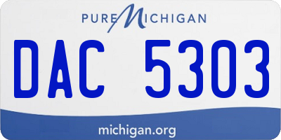 MI license plate DAC5303