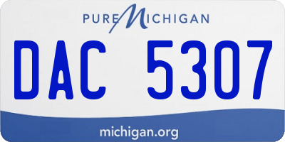 MI license plate DAC5307