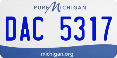 MI license plate DAC5317