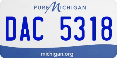 MI license plate DAC5318