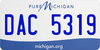 MI license plate DAC5319