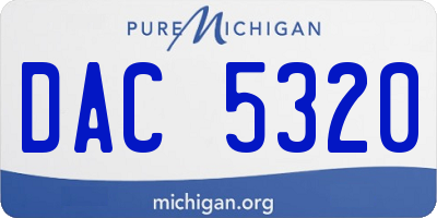 MI license plate DAC5320