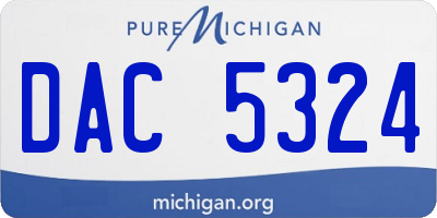 MI license plate DAC5324