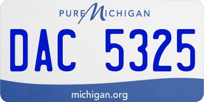 MI license plate DAC5325