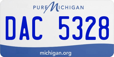 MI license plate DAC5328