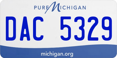 MI license plate DAC5329