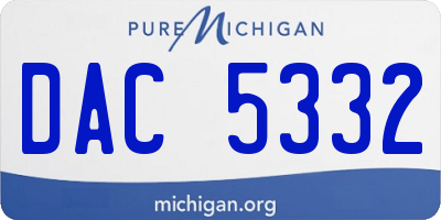 MI license plate DAC5332