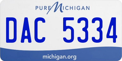 MI license plate DAC5334