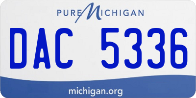 MI license plate DAC5336