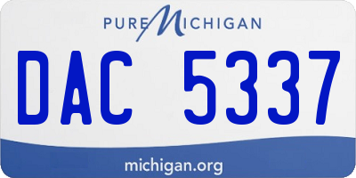 MI license plate DAC5337