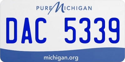 MI license plate DAC5339