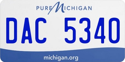 MI license plate DAC5340