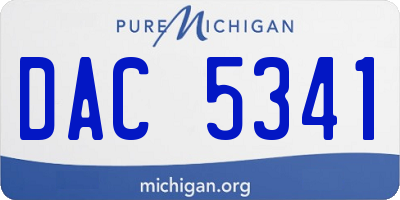 MI license plate DAC5341