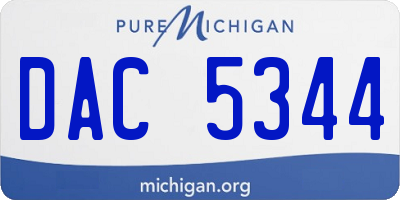 MI license plate DAC5344