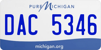 MI license plate DAC5346