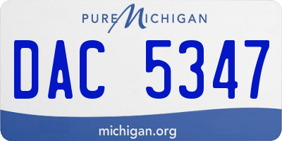 MI license plate DAC5347