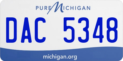MI license plate DAC5348