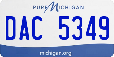 MI license plate DAC5349