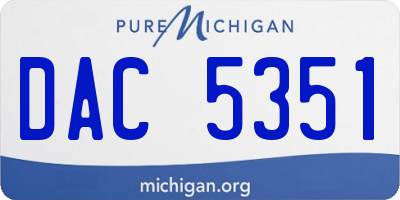 MI license plate DAC5351