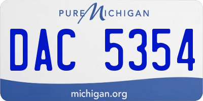 MI license plate DAC5354