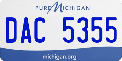 MI license plate DAC5355