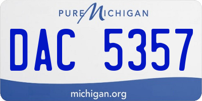 MI license plate DAC5357