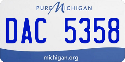 MI license plate DAC5358