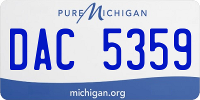 MI license plate DAC5359