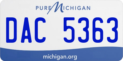 MI license plate DAC5363