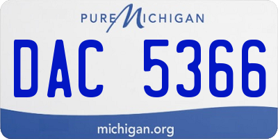 MI license plate DAC5366