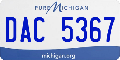 MI license plate DAC5367