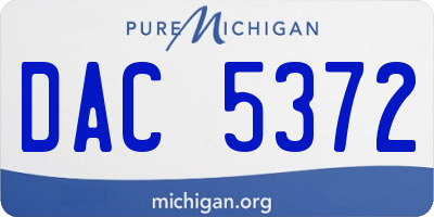 MI license plate DAC5372