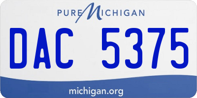 MI license plate DAC5375