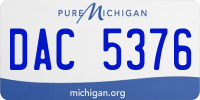 MI license plate DAC5376