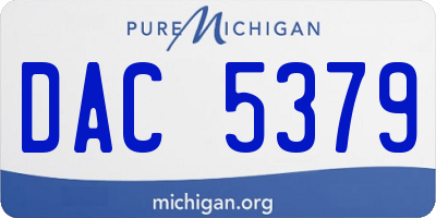 MI license plate DAC5379