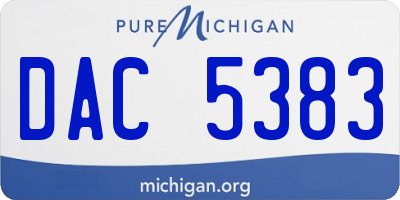 MI license plate DAC5383