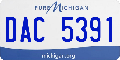 MI license plate DAC5391