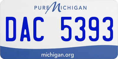 MI license plate DAC5393