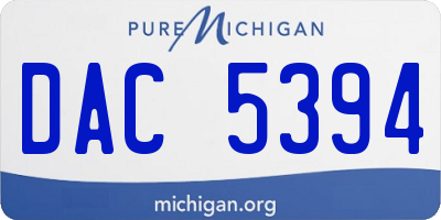 MI license plate DAC5394