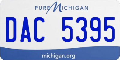 MI license plate DAC5395