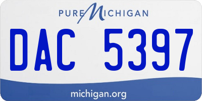 MI license plate DAC5397