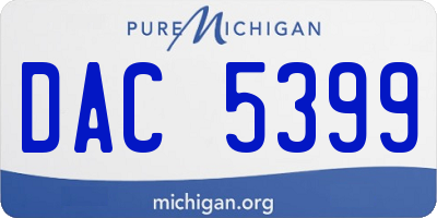 MI license plate DAC5399