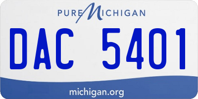 MI license plate DAC5401