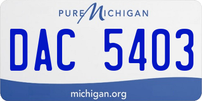 MI license plate DAC5403