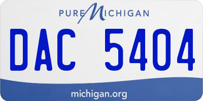 MI license plate DAC5404