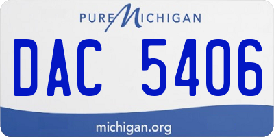 MI license plate DAC5406